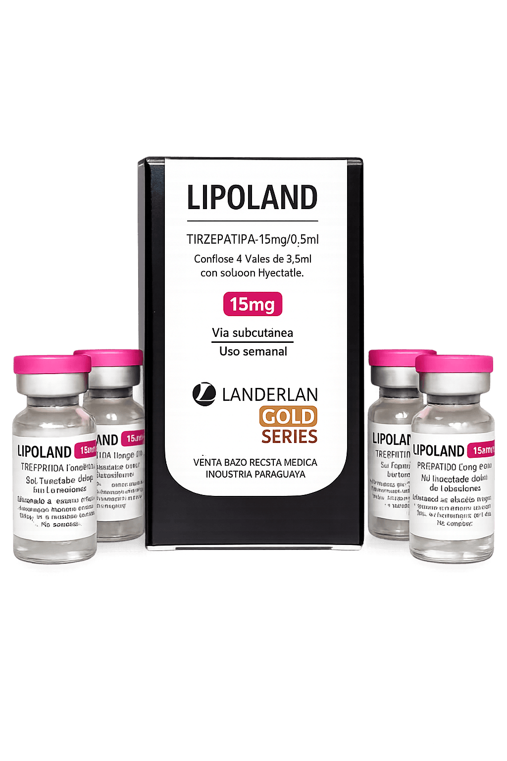 Lipoland 15mg Landerlan — Kit 4 Frascos